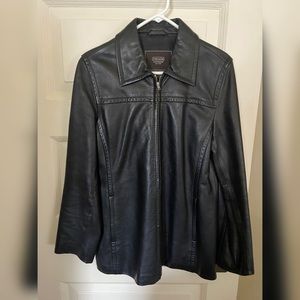 Black Leather Coach Jacket Size Medium